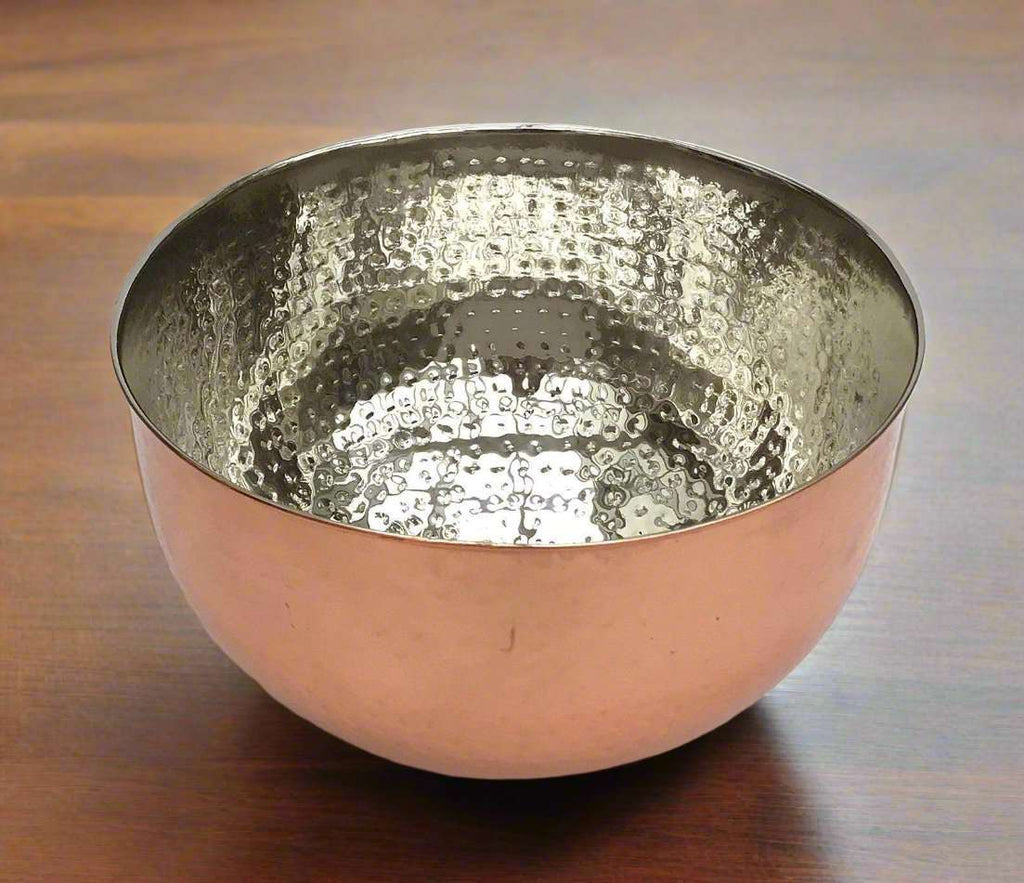 Large Hammered Copper Coloured Bowl Geko Products