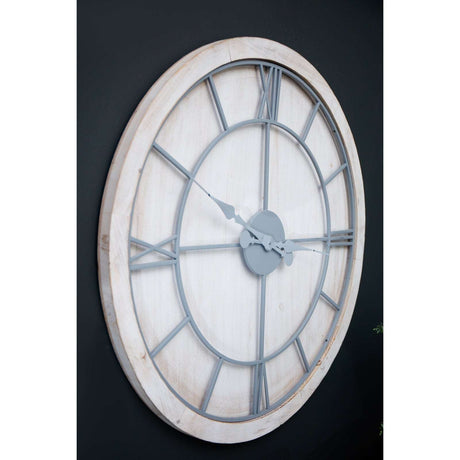 Shades 4 Seasons Large Wall Clock Rustic White Frame Shades 4 Seasons