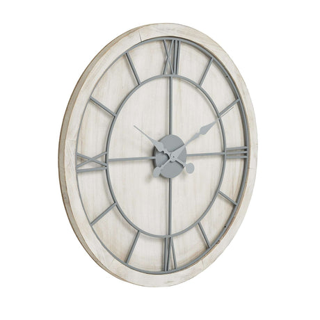 Shades 4 Seasons Large Wall Clock Rustic White Frame WHITE METAL Shades 4 Seasons