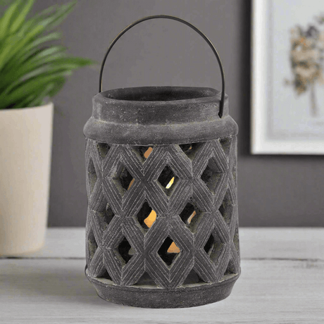 Shades 4 Seasons Amalfi Grey Large Lattice Lantern Shades 4 Seasons