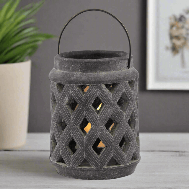 Shades 4 Seasons Amalfi Grey Large Lattice Lantern Shades 4 Seasons
