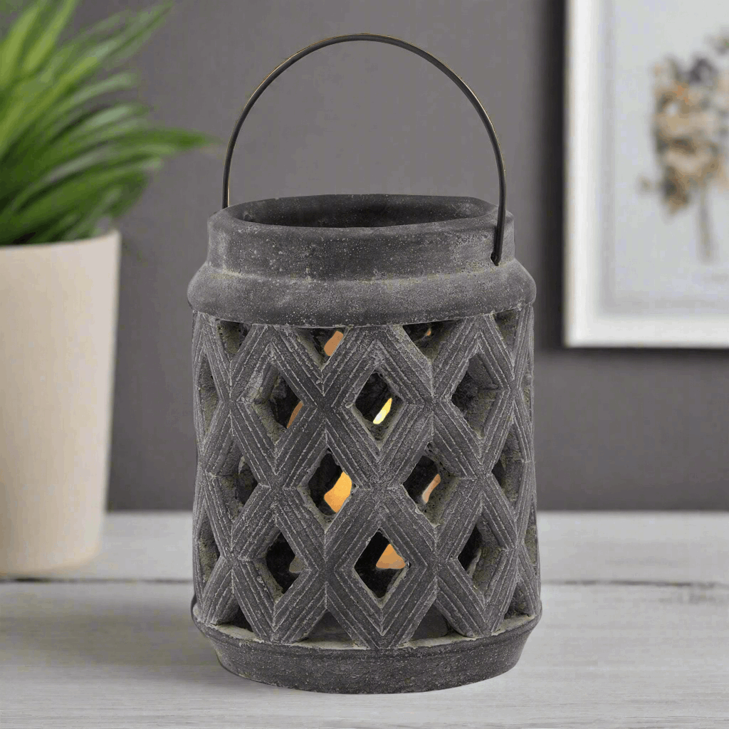 Shades 4 Seasons Amalfi Grey Large Lattice Lantern Shades 4 Seasons