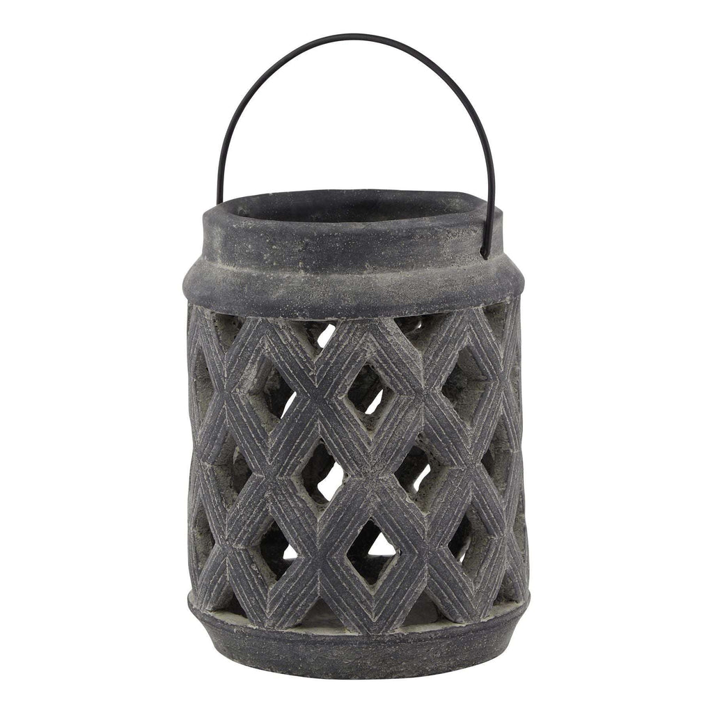 Shades 4 Seasons Amalfi Grey Large Lattice Lantern GREY CERAMIC Shades 4 Seasons
