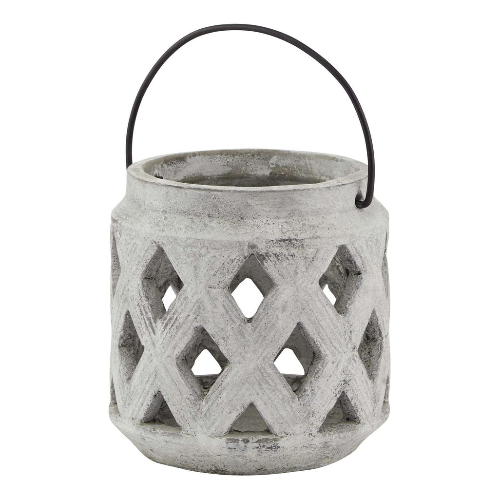Shades 4 Seasons Athena Stone Lattice Lantern WHITE CERAMIC Shades 4 Seasons