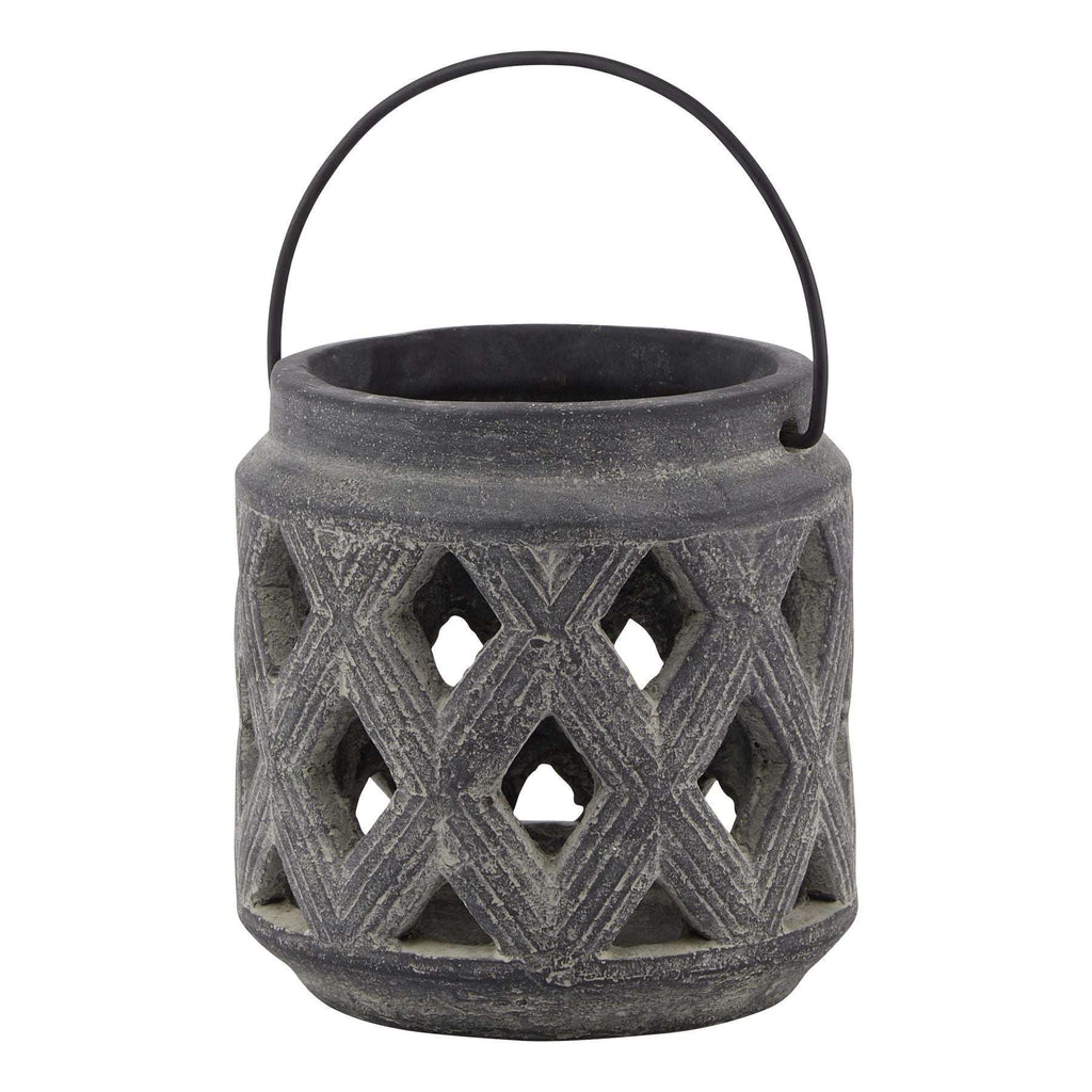 Shades 4 Seasons Amalfi Grey Lattice Lantern GREY CERAMIC Shades 4 Seasons