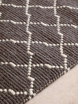 Orsina Lattice Rug featuring a stylish geometric pattern in grey and cream tones