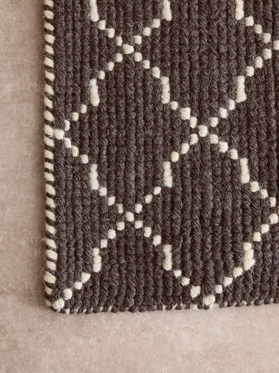 Orsina Lattice Rug with a modern geometric pattern and a soft textured finish
