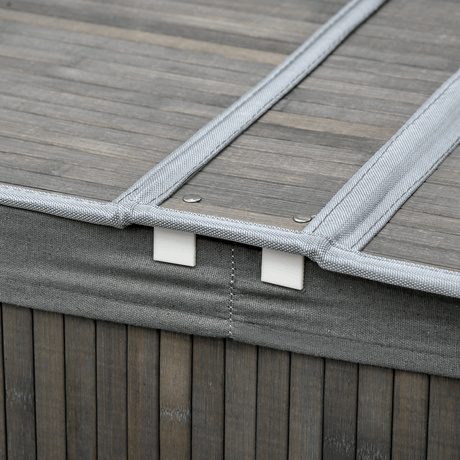 100L Bamboo Laundry Basket with two Compartments Unbranded