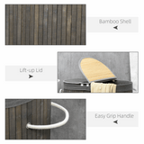100L Bamboo Laundry Basket with two Compartments Unbranded