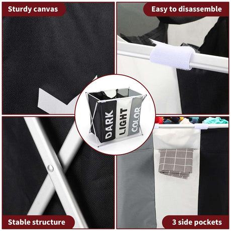 Vinsani X-Shape 3 Section Laundry Sorter Vinsani