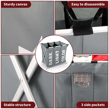 Vinsani X-Shape 3 Section Laundry Sorter Vinsani