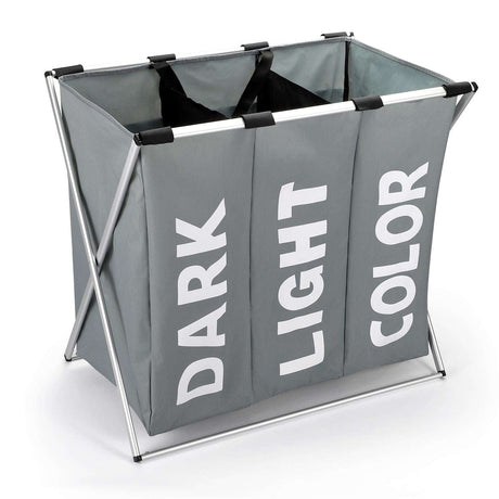 Vinsani X-Shape 3 Section Laundry Sorter Grey Vinsani