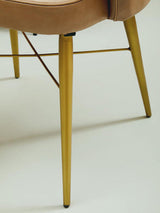 Stylish Orsina Leather Chair with Gold Metal Legs and Modern Design for Home Decor