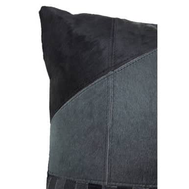 Bosie Safira Black And Grey Hair on Leather Cushion Orsina