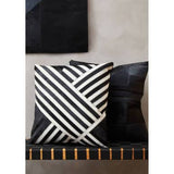 Bosie Safira Black And Grey Hair on Leather Cushion Orsina