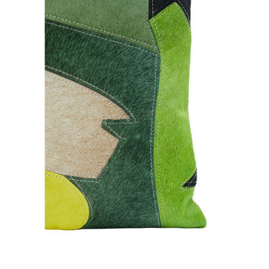 Bosie Safira Botanical Hair on Leather Cushion Orsina