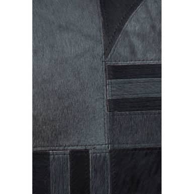 Bosie Safira Black And Grey Hair on Leather Cushion Orsina
