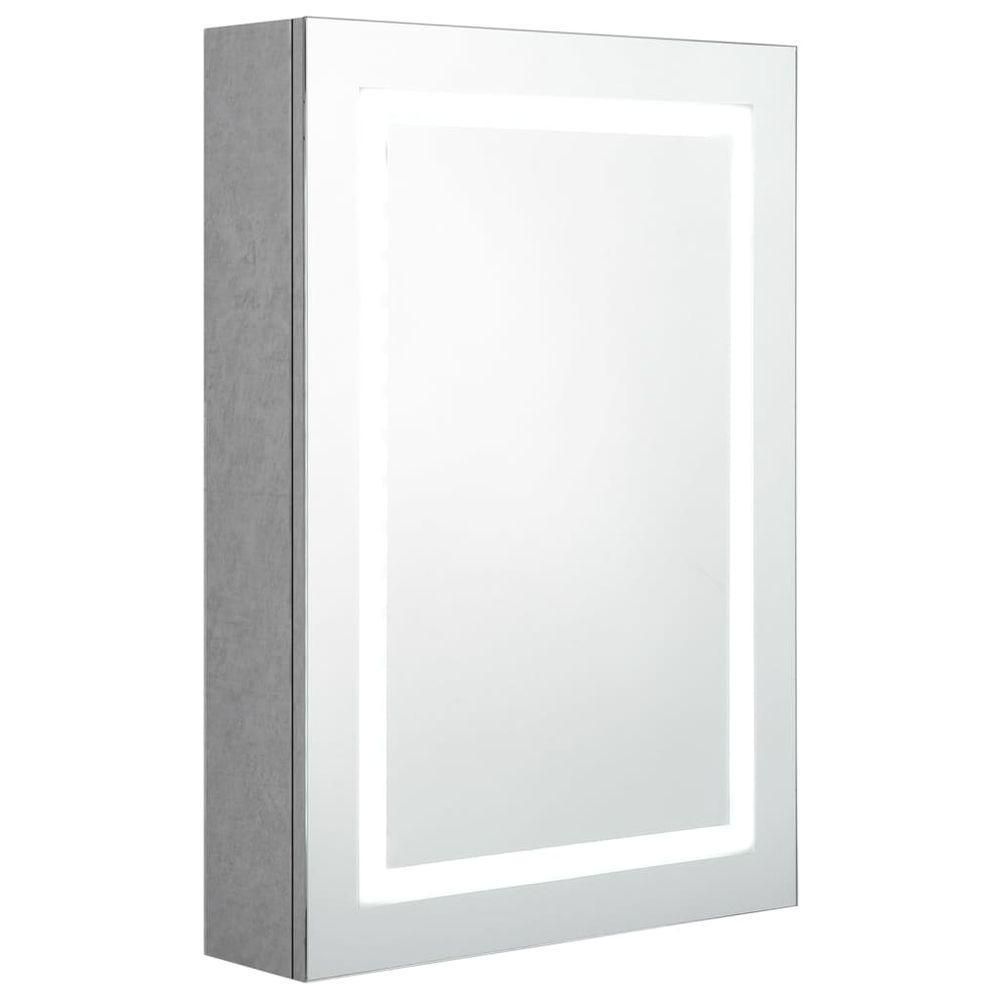 LED Bathroom Mirror Cabinet Concrete Grey 50x13x70 cm vidaXL