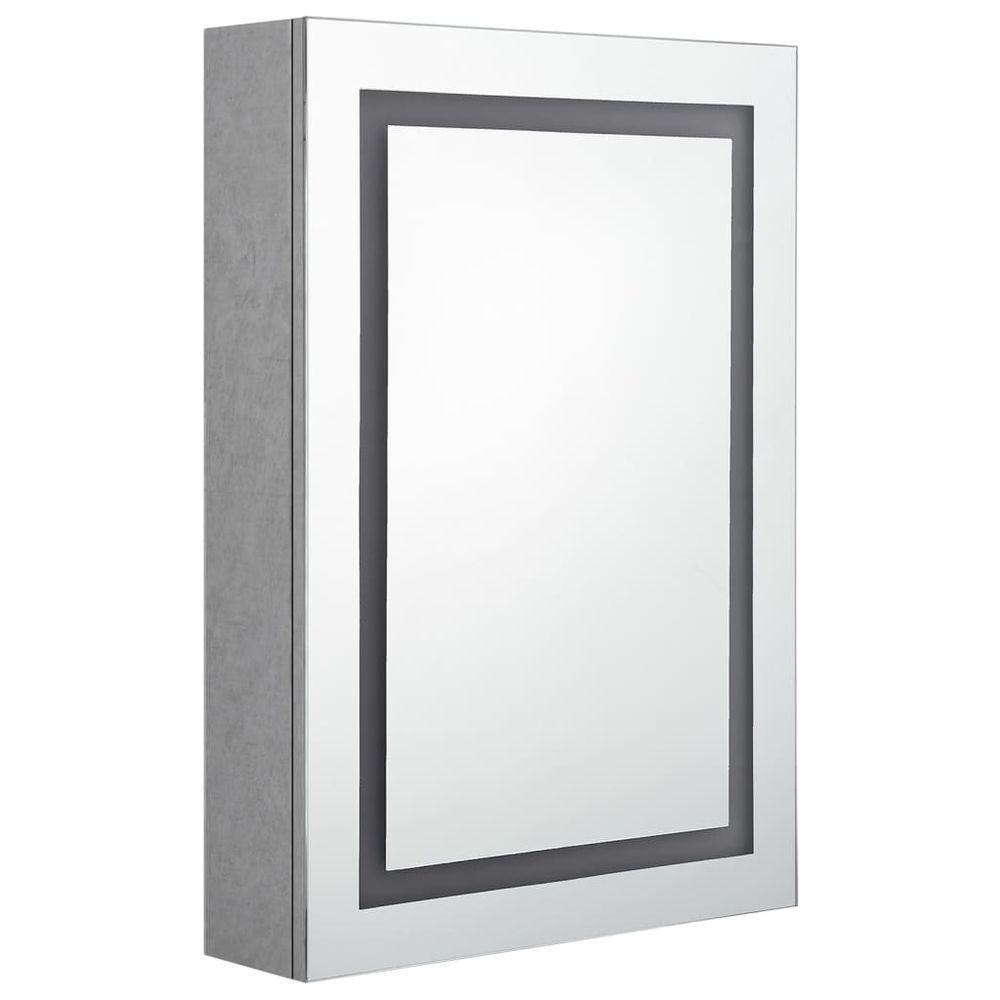 LED Bathroom Mirror Cabinet Concrete Grey 50x13x70 cm vidaXL