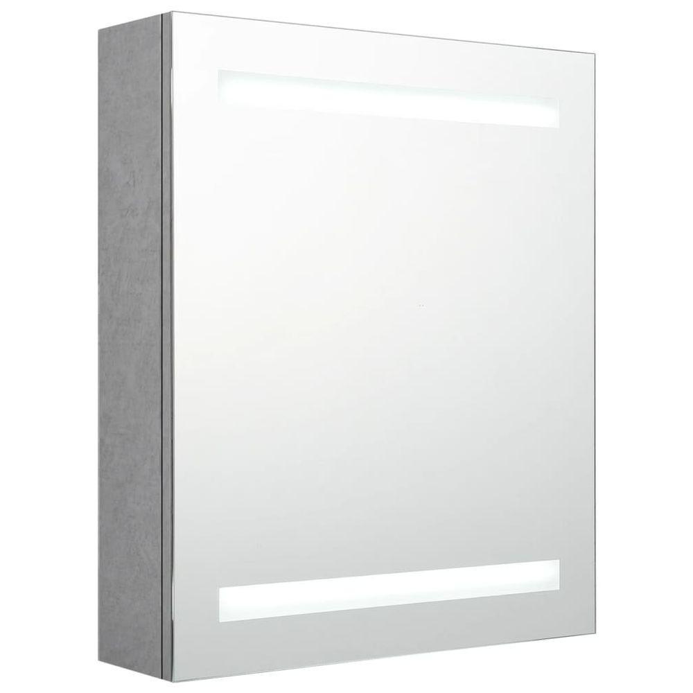 LED Bathroom Mirror Cabinet Concrete Grey 50x14x60 cm vidaXL