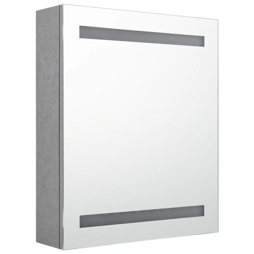 LED Bathroom Mirror Cabinet Concrete Grey 50x14x60 cm vidaXL