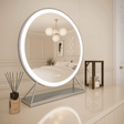 Modern LED Mirror with a Circular Design and Adjustable Lighting Features for Stylish Interiors