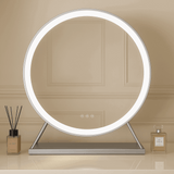 Hollywood LED Mirror with a round design and bright lighting for elegant vanity setups