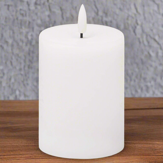 Luxe Collection Natural Glow 3x4 LED White Candle WHITE PLASTIC Shades 4 Seasons