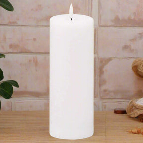 Luxe Collection Natural Glow 3x8 LED White Candle WHITE PLASTIC Shades 4 Seasons