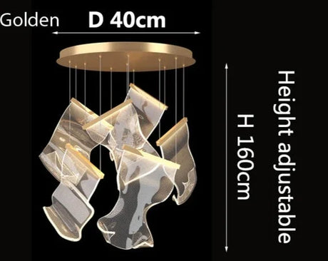 Nisu Home Light Pendant with a golden finish and adjustable height, measuring 40cm in diameter