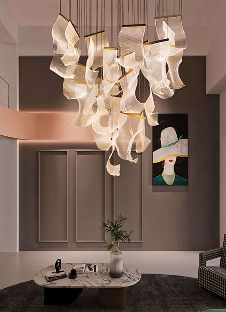 Elegant Nisu Home Light Pendant with Artistic Wave Design, Perfect for Modern Living Spaces