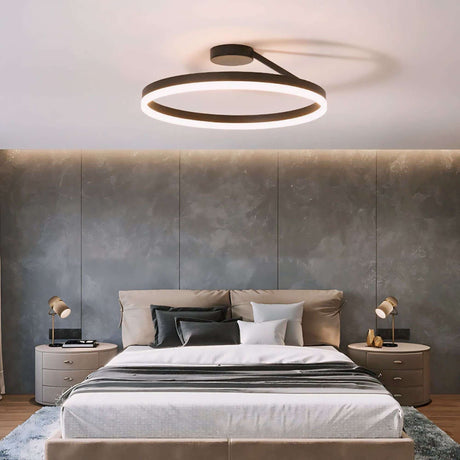 Modern Nisu Home Light Pendant with sleek design illuminating a stylish bedroom interior
