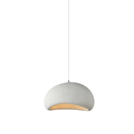 Nisu Home Light Pendant in a modern design with a soft white finish and warm interior glow