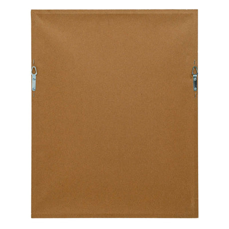 Back of a framed artwork featuring Linen Artwork with a sturdy cardboard backing
