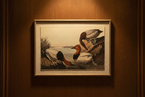 Shades 4 Seasons Linen Artwork depicting ducks near water in an elegant frame