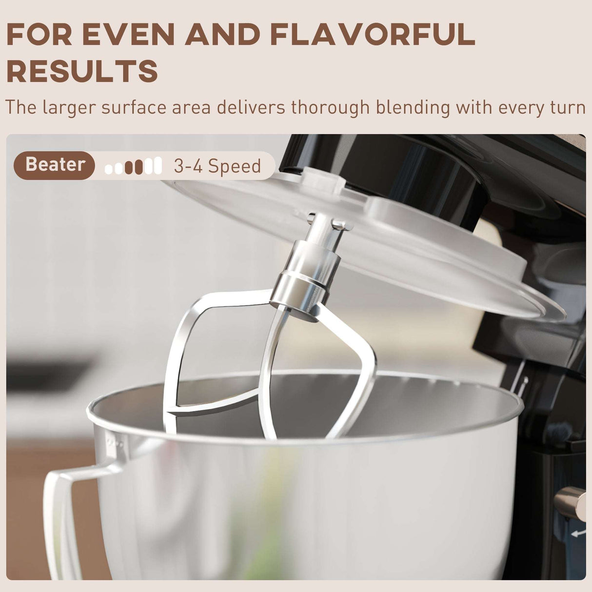 Wise Galleria Stand Mixer with Beater and adjustable speed for even and flavourful results