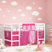 vidaXL Kids' Loft Bed with Curtains White&Black 80x200cm Solid Wood Pine white and pink vidaXL