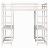 vidaXL Loft Bed with Desk and Ladder White 160x200 cm Solid Wood Pine vidaXL