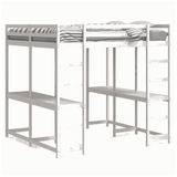 vidaXL Loft Bed with Desk and Ladder White 160x200 cm Solid Wood Pine vidaXL