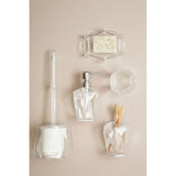 Orsina Lotion Dispenser in Clear Crystal Design with Matching Bathroom Accessories for Elegant Decor