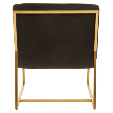 Stylish Orsina Lounge Chair with a sleek gold frame and elegant dark upholstery