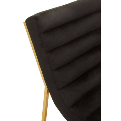 Orsina Lounge Chair with a sleek black design and elegant ribbed upholstery