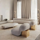 Nisu Home Lounge Chair in Soft Grey Fabric with Unique Organic Shape for Modern Living Rooms