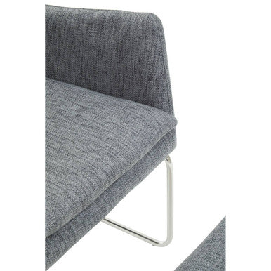Orsina Lounge Chair in Grey Fabric with Modern Design and Sleek Metal Frame