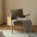 Nisu Home Lounge Chair with Soft Cushions and Natural Wood Frame for Comfortable Relaxation