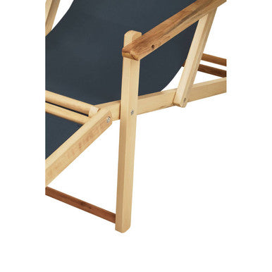 Orsina Lounger with Natural Wood Frame and Comfortable Fabric Seat for Outdoor Relaxation