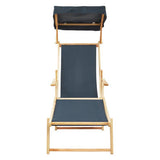 Orsina wooden Lounger with adjustable canopy for outdoor relaxation and comfort