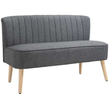 Wise Galleria Grey Loveseat Sofa with Modern Design and Wooden Legs for Stylish Living Spaces