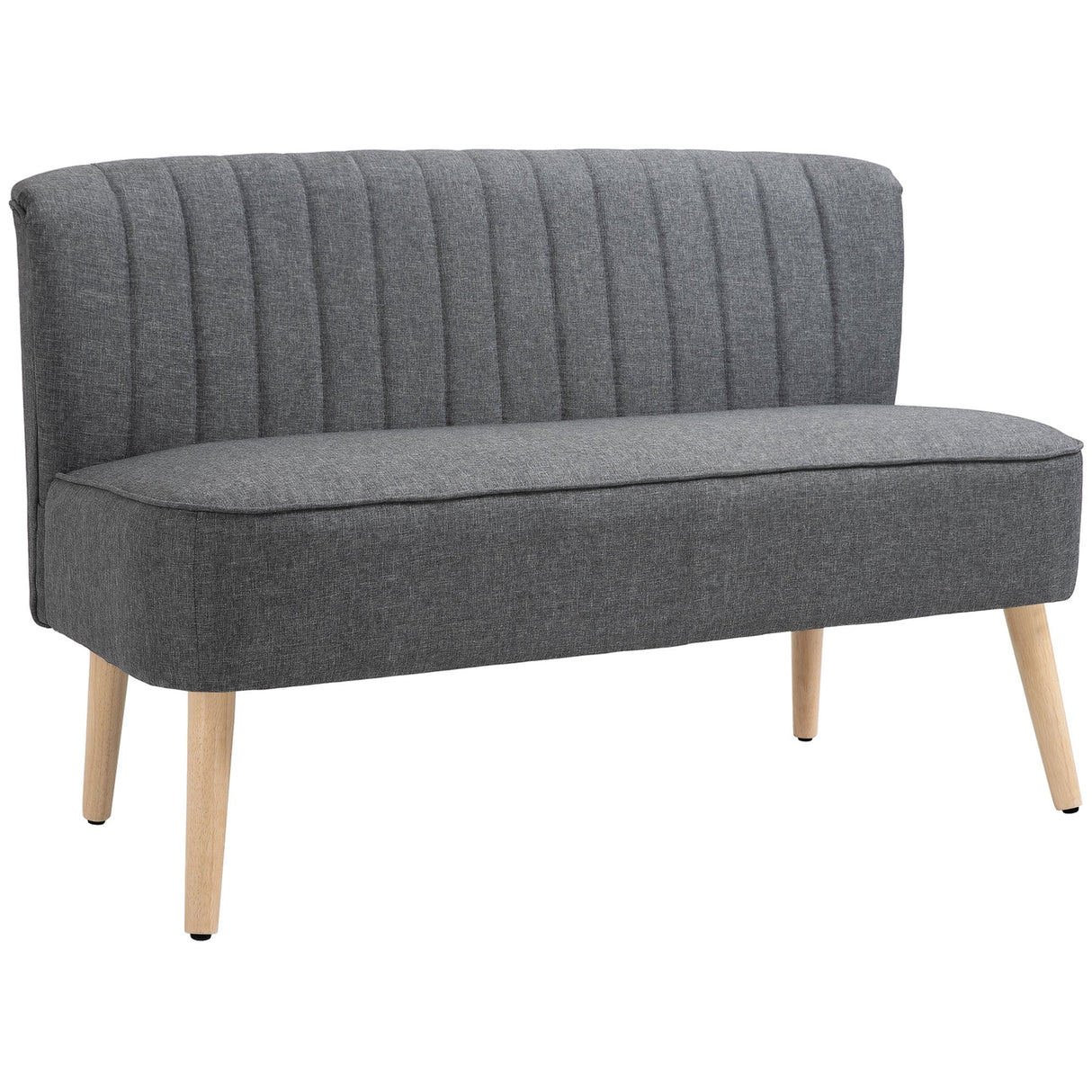 Wise Galleria Grey Loveseat Sofa with Modern Design and Wooden Legs for Stylish Living Spaces