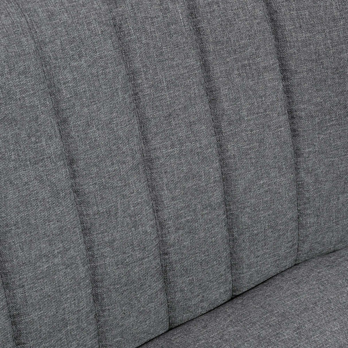 Close-up of the textured fabric on a Wise Galleria Loveseat Sofa in grey with stylish design